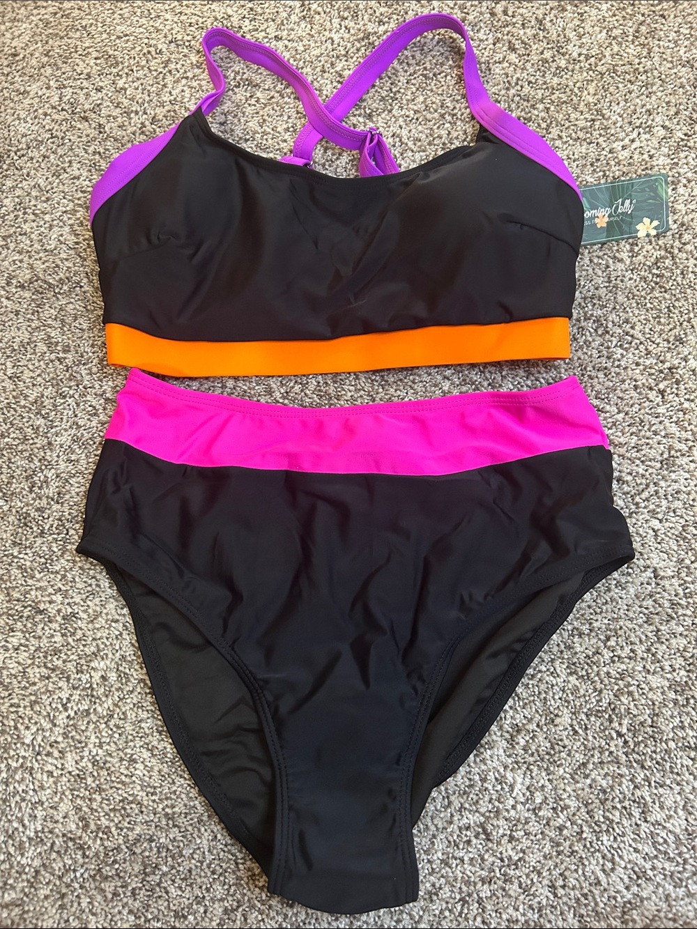 NWT Blooming Jelly color block bikini Size S